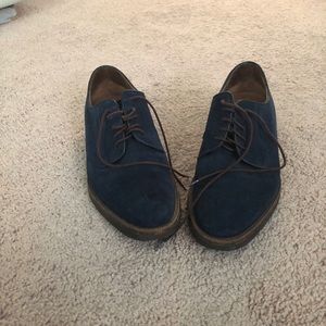 Farragamo blue suede shoes